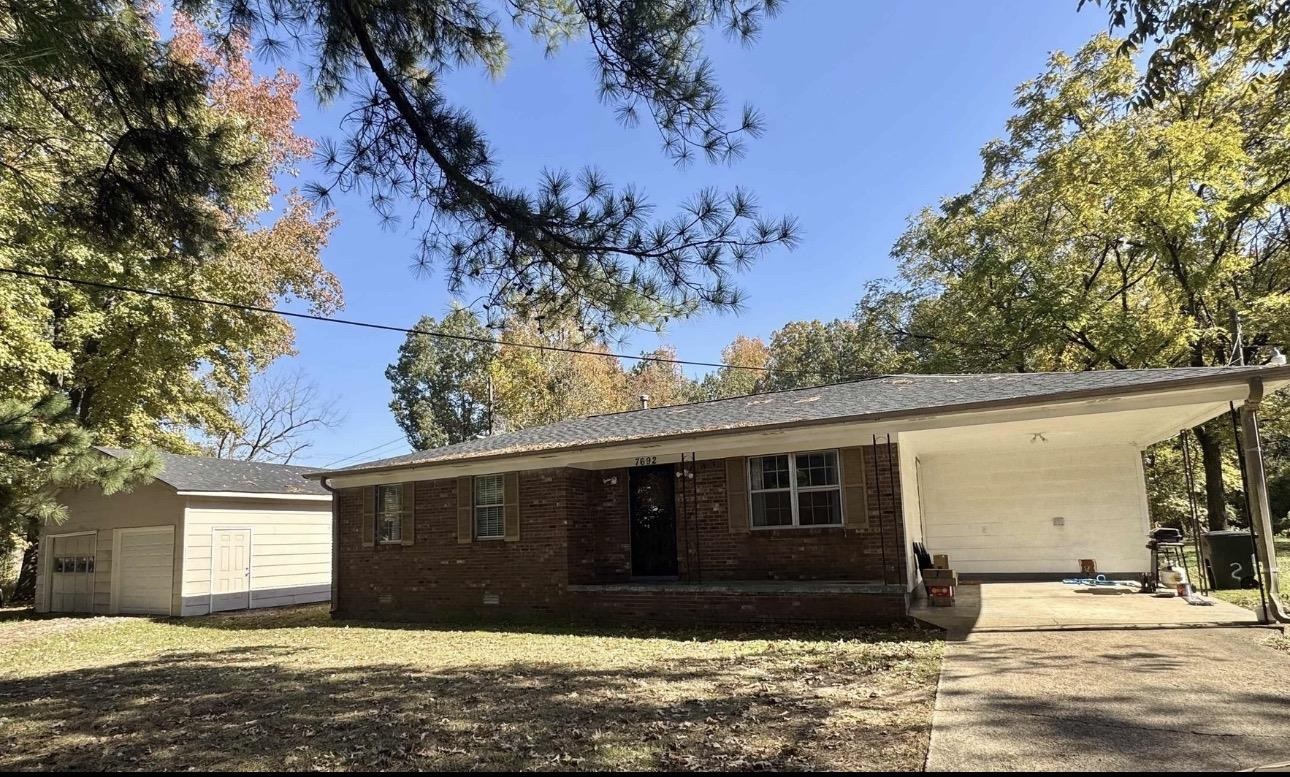 a front view of a house