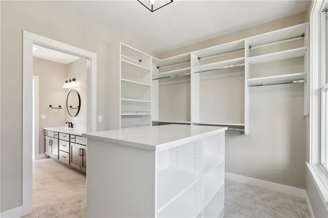 a view of a walk in closet