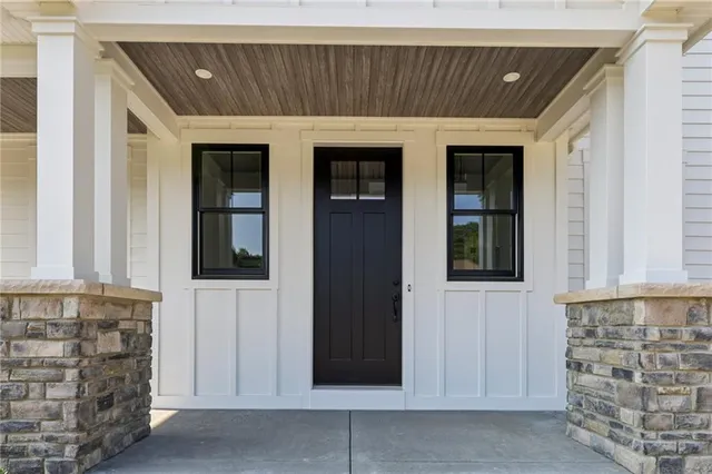 a view of front door of house