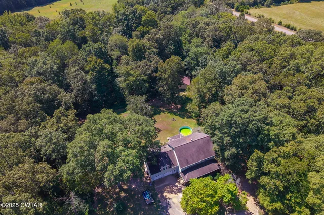 an aerial view of a house