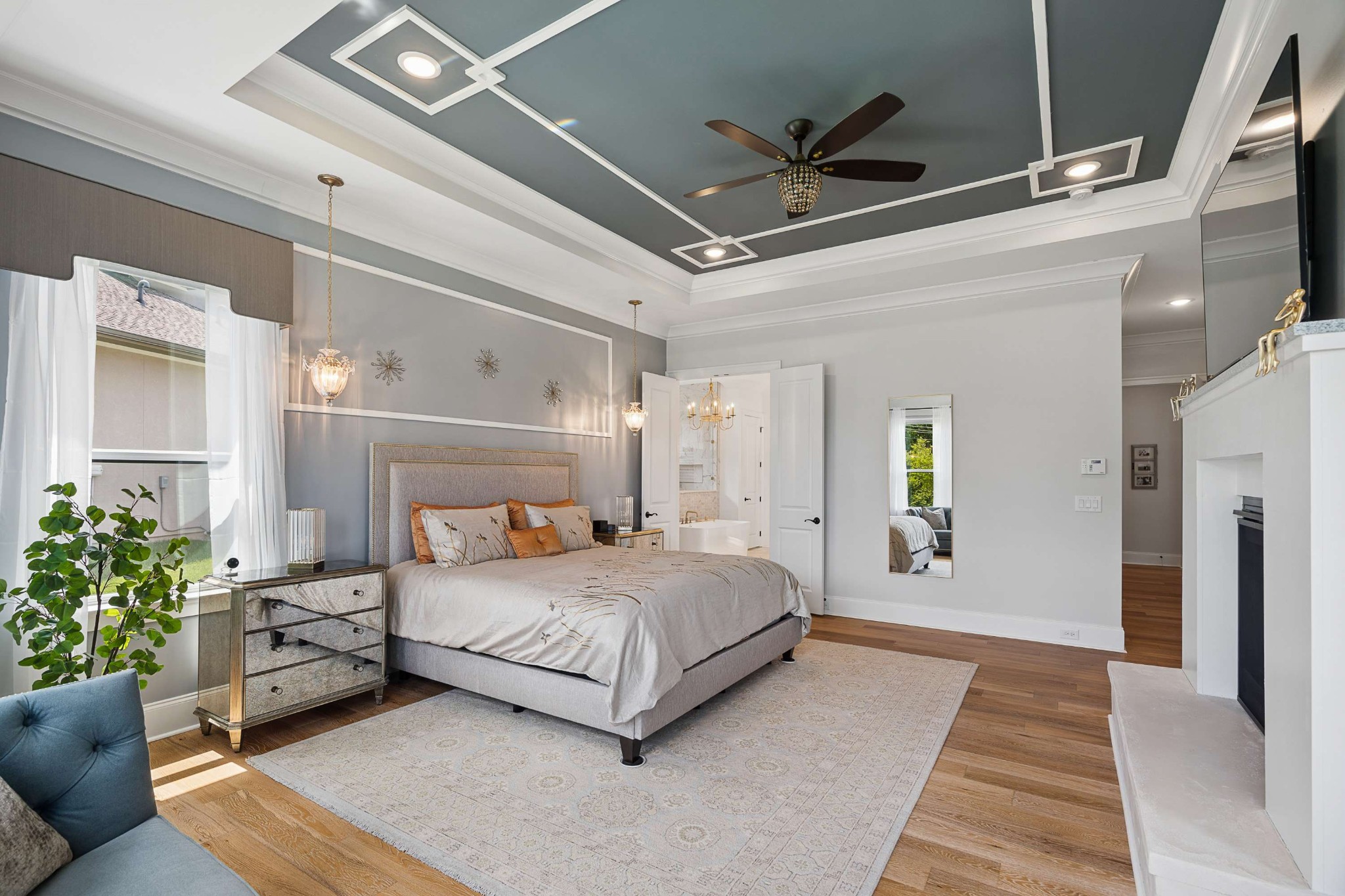 6004 Lookaway Circle Franklin, TN 37067 - Photo 32 of 71 a bedroom with a bed couch and windows
