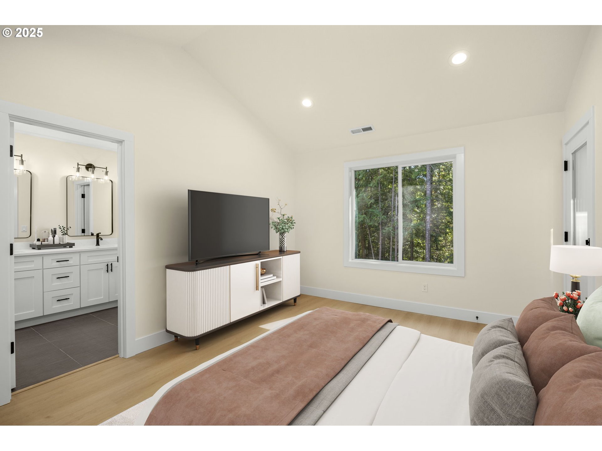 32904 Northwest View Terrace Place Scappoose, OR 97056 - Photo 19 of 34 a living room with furniture and a flat screen tv