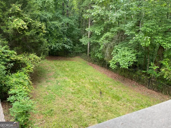 a view of a yard with plants