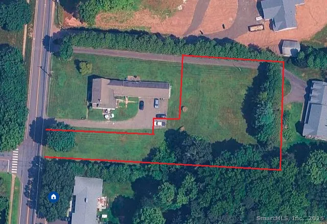 an aerial view of a house