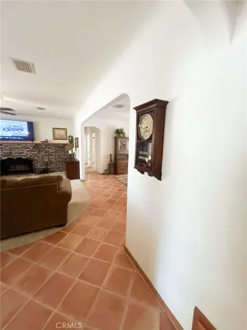 a view of a garden with an outdoor space