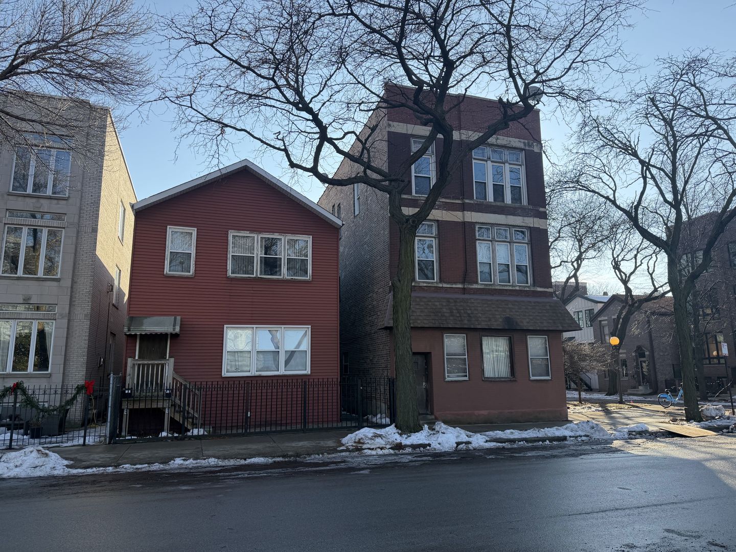 a building view with a street