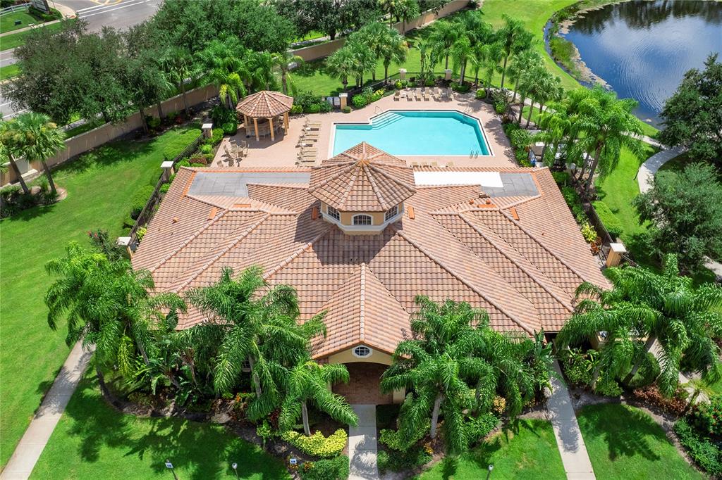 8142 Miramar Way Lakewood Ranch, FL 34202 - Photo 32 of 45 a view of a yard with plants and pool
