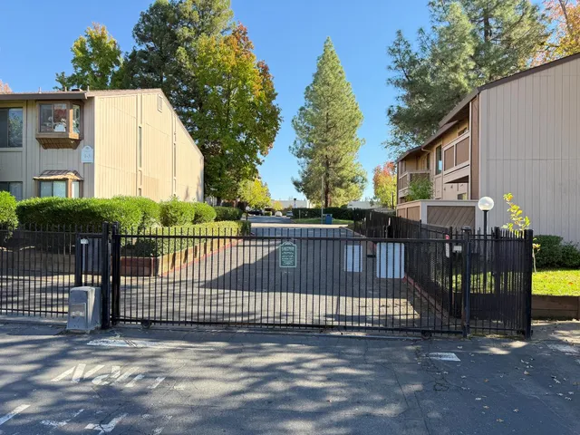 a view of a building from a window