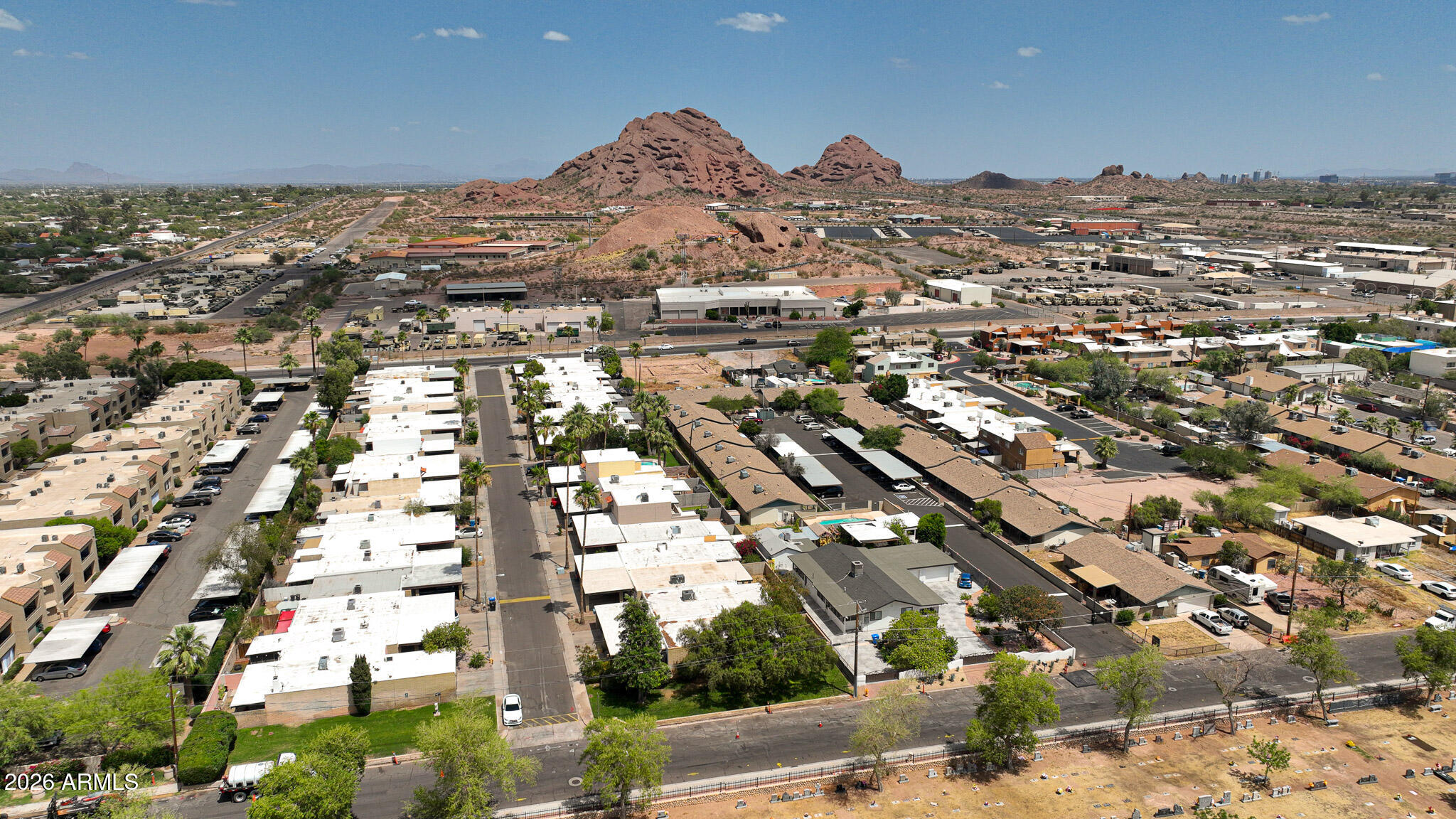 5114 East Monte Vista Road Phoenix, AZ 85008 - Photo 33 of 45 an aerial view of multiple house