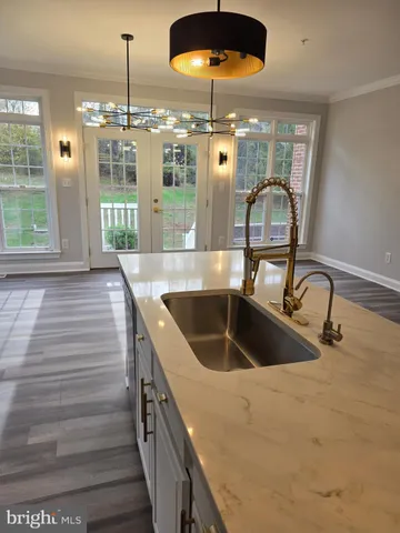 a bathroom with a shower and a mirror