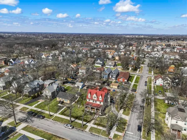 an aerial view of a city