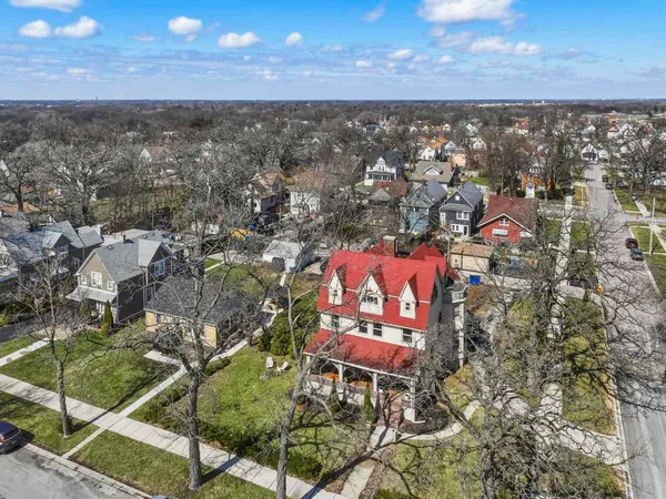 an aerial view of multiple house