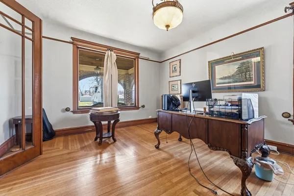 a living room with furniture