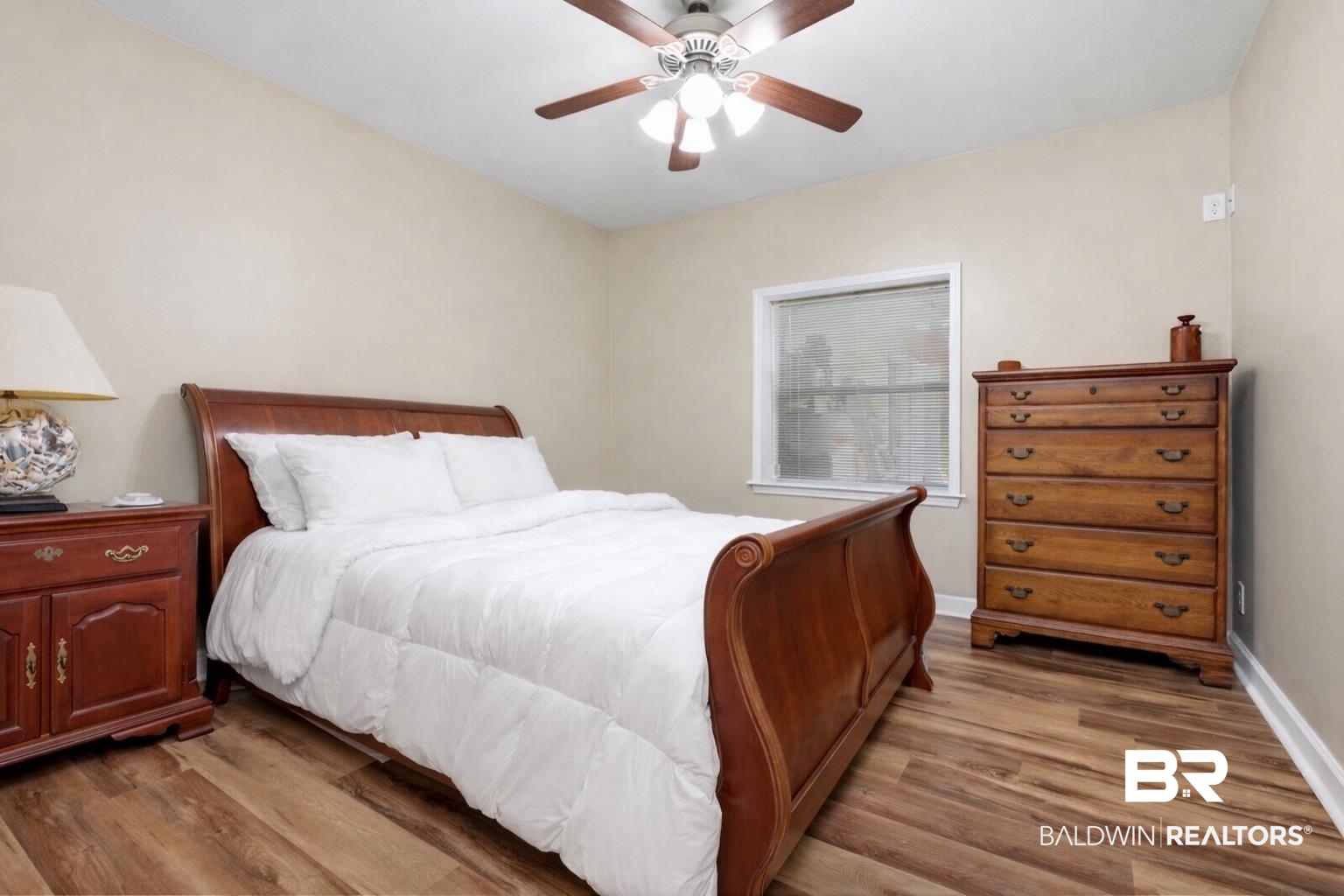 15025 Bellingrath Road Coden, AL 36523 - Photo 50 of 79 Bedroom featuring wood finished floors and ceiling fan