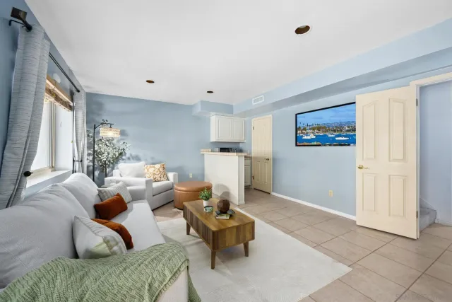 a living room with furniture