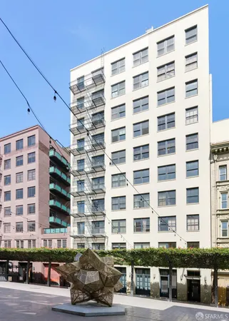 a front view of a building with street