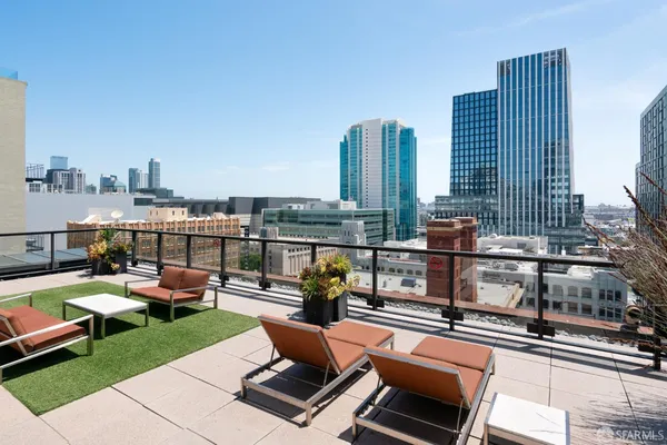 a outdoor view with a sitting space
