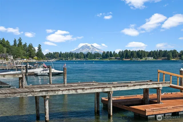 a view of a swimming pool with a lounge chair