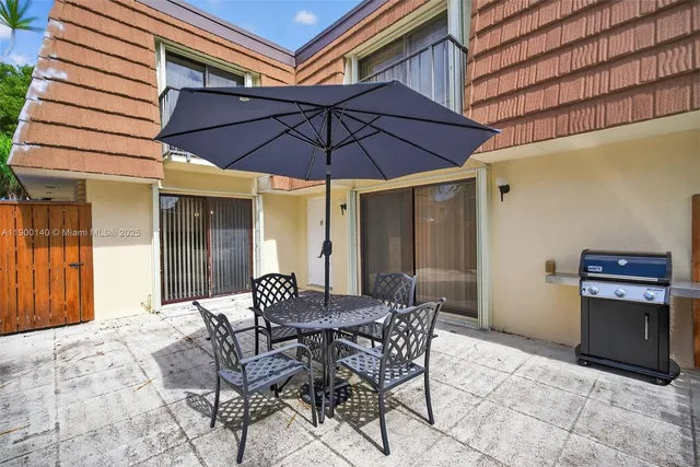a table and chairs in patio