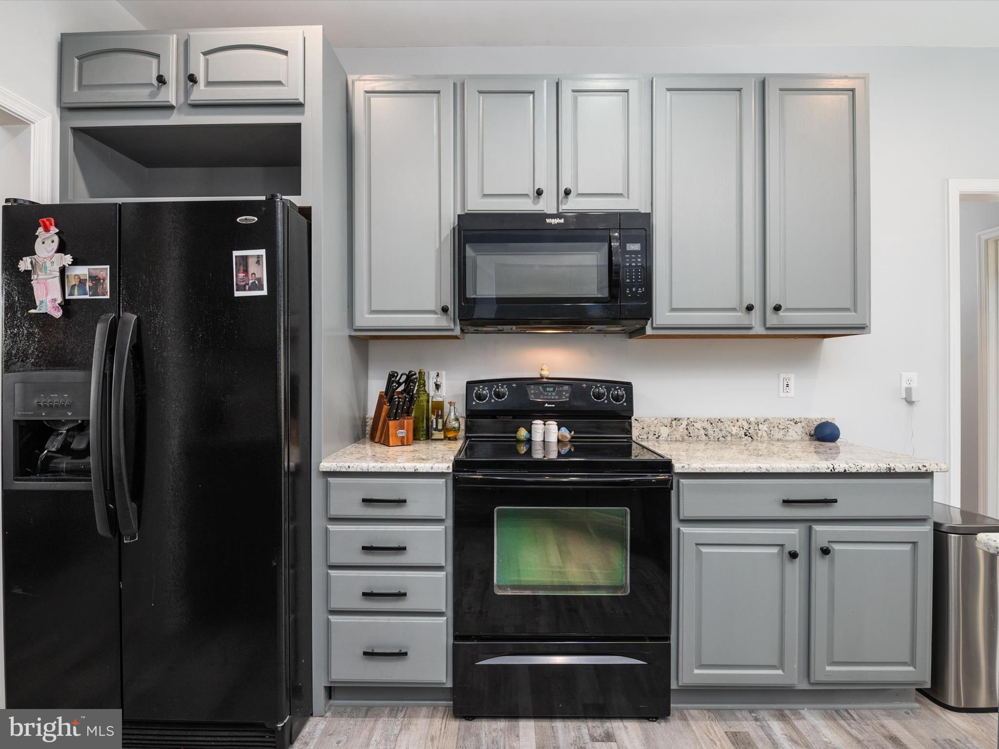828 Duhamel Corner Road Marydel, MD 21649 - Photo 4 of 52 a kitchen with stainless steel appliances granite countertop a refrigerator stove and white cabinets