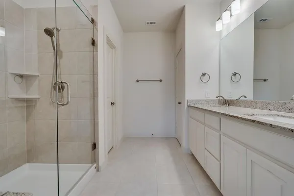 a bathroom with a shower