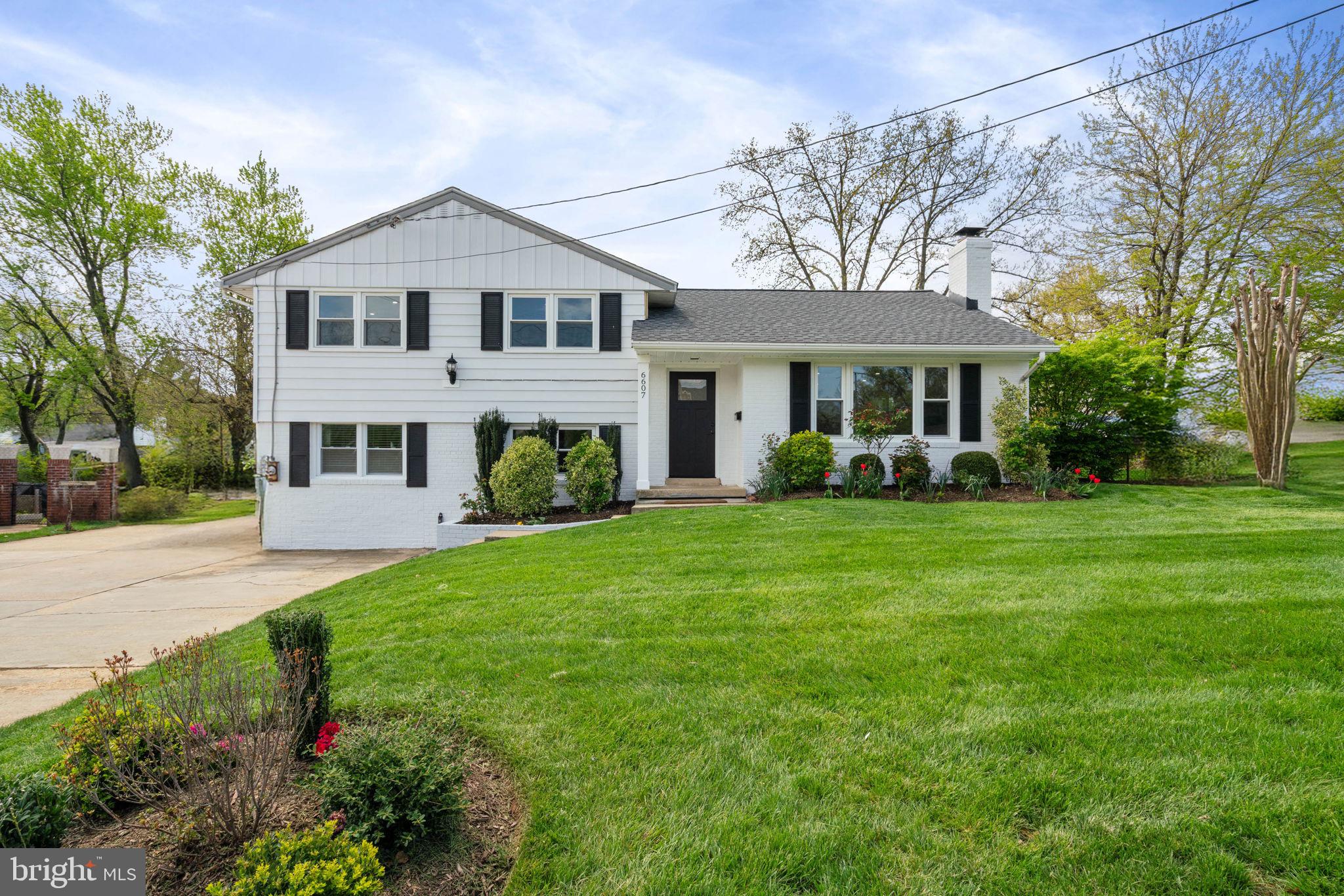 6607 Edsall Road Springfield, VA 22151 - Photo 1 of 47 a front view of a house with garden and trees