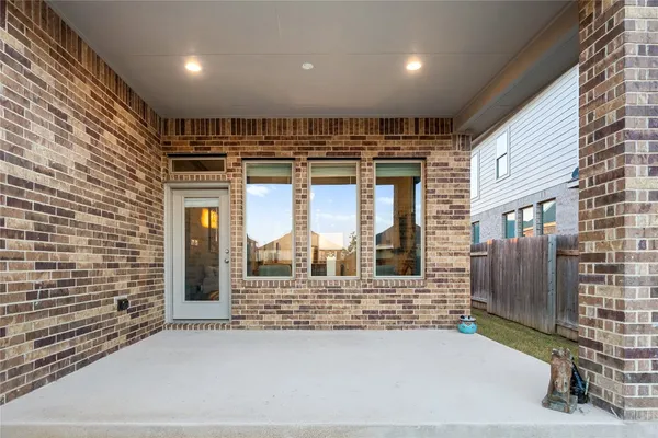 a view of a building with glass door