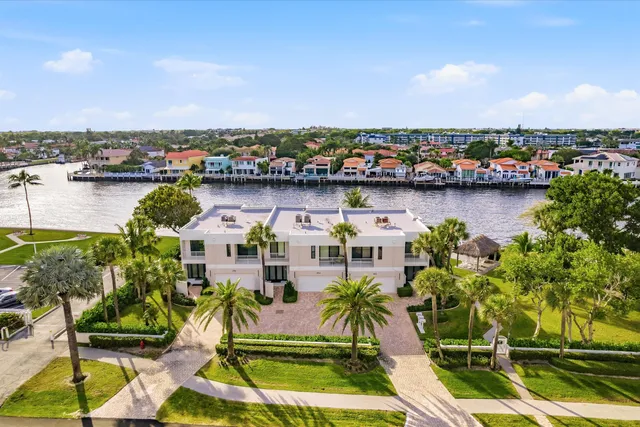 a view of a lake with a patio
