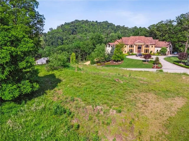 a backyard of a house with lots of green space
