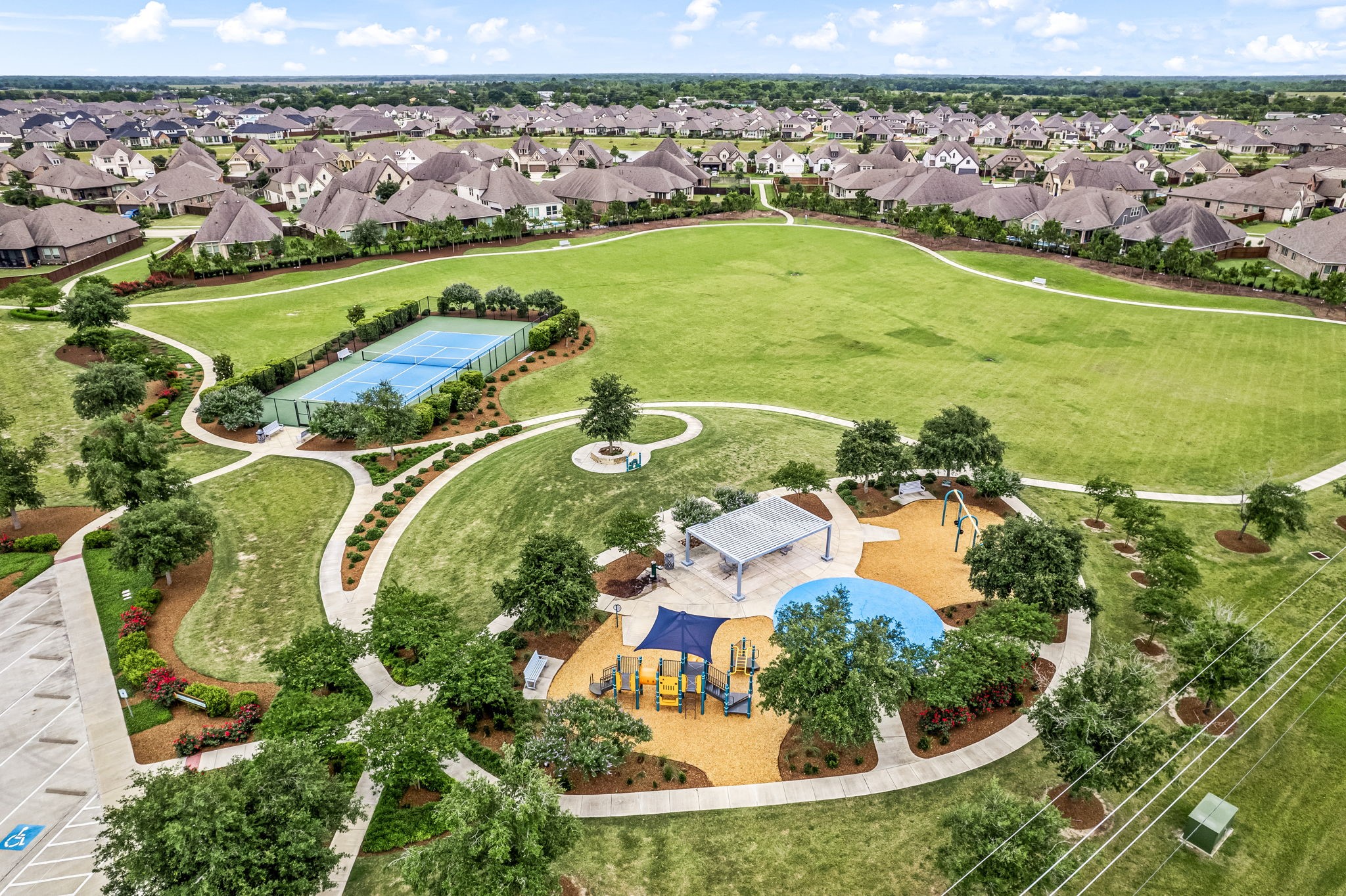 4823 Vaughan Way Iowa Colony, TX 77583 - Photo 27 of 29 an aerial view of a residential houses with outdoor space and river view