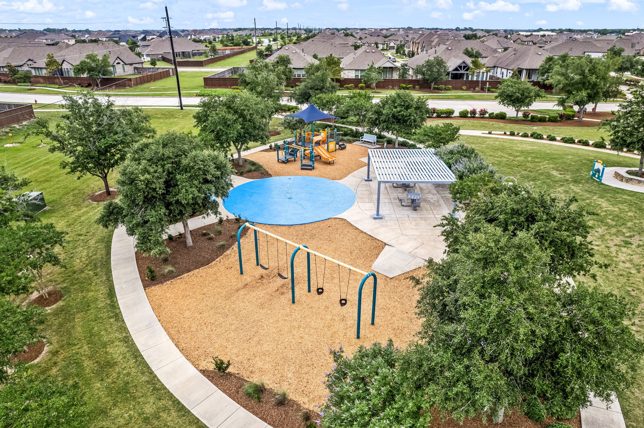 4823 Vaughan Way Iowa Colony, TX 77583 - Photo 29 of 29 an aerial view of a house with yard swimming pool and outdoor seating