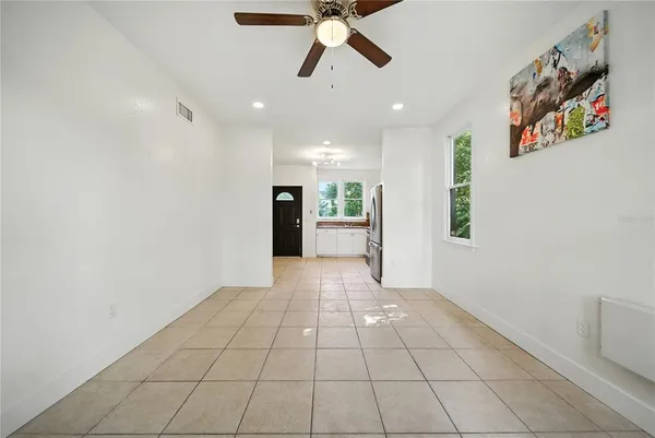 a view of an empty room and window