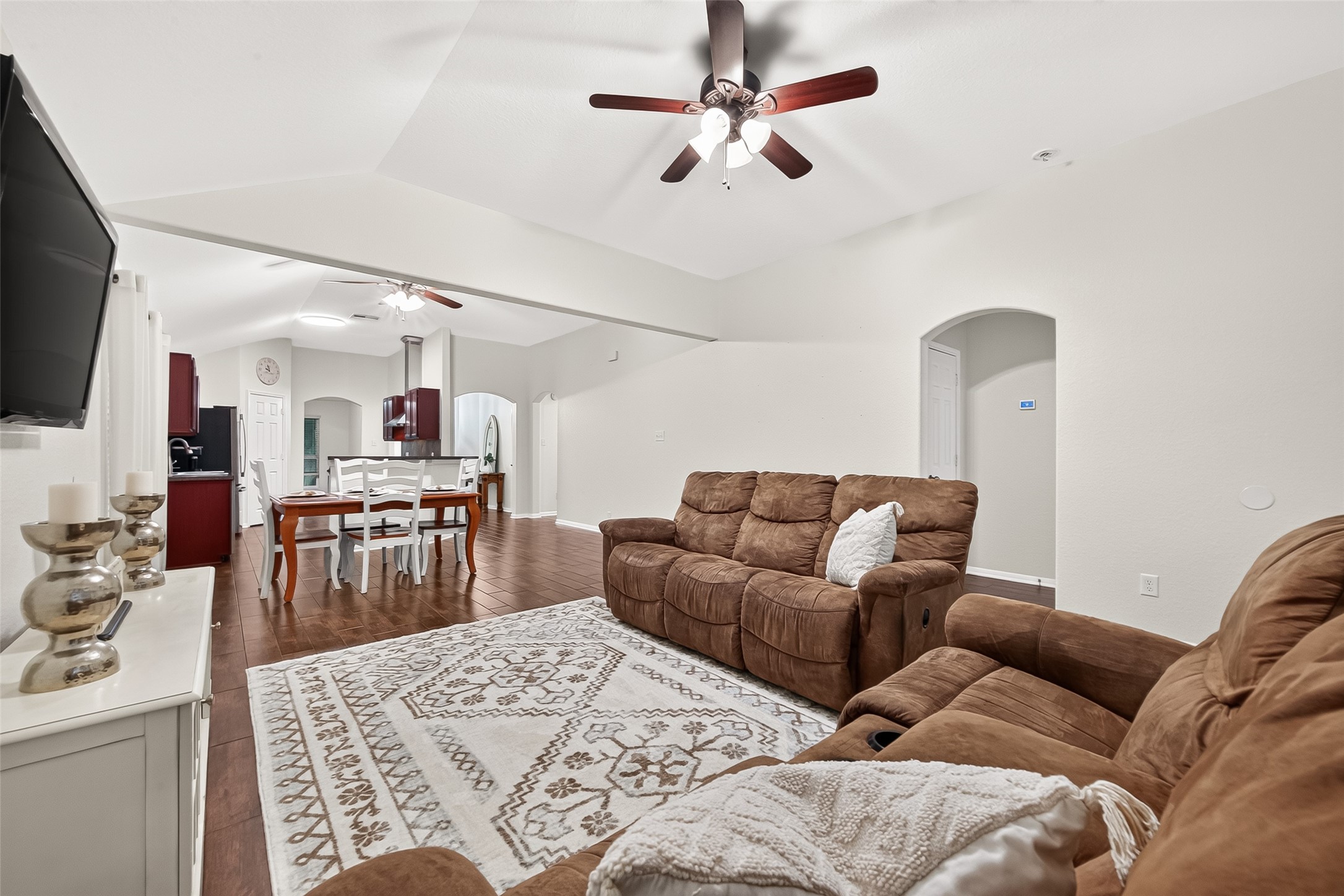 3155 View Valley Trail Katy, TX 77493 - Photo 18 of 50 Spacious main living room with an open-concept layout that flows beautifully into the dining area