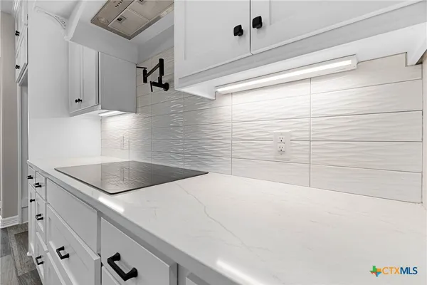 a view of a kitchen counter space