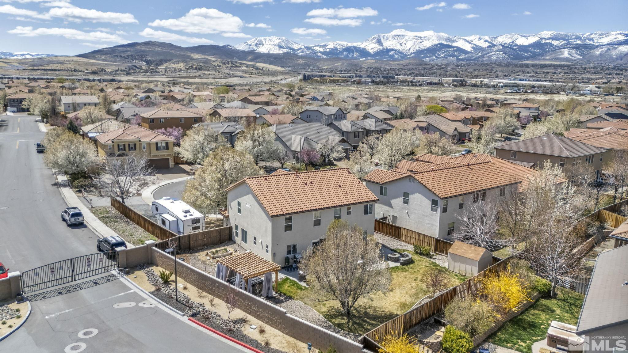 485 Sondrio Court Reno, NV 89521 - Photo 37 of 40 an aerial view of a house with a mountain