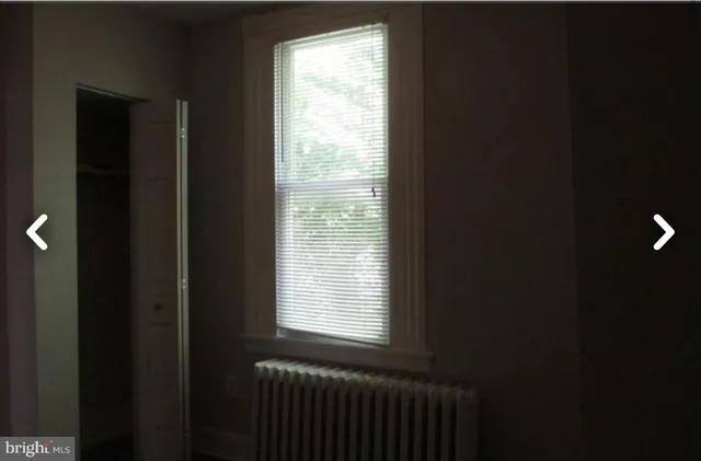 a view of a small space with a window