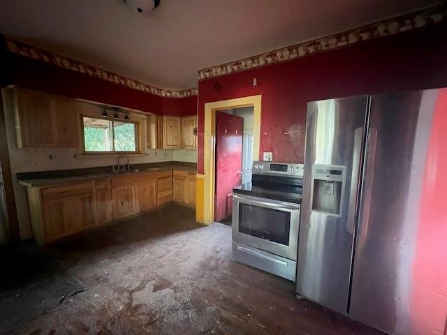 1247 Walnut Street Stoneboro, PA 16153 - Photo 8 of 18 a kitchen with stainless steel appliances granite countertop a refrigerator and a sink