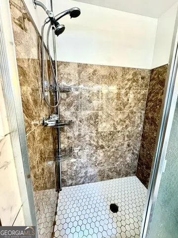 a bathroom with a shower