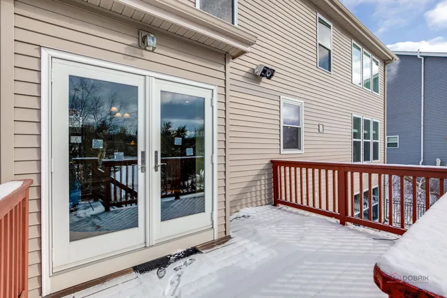 a view of a porch with a door
