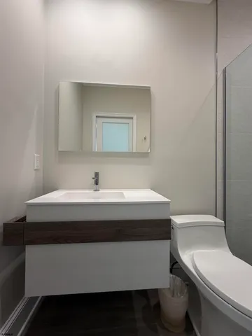 a bathroom with a sink and a toilet