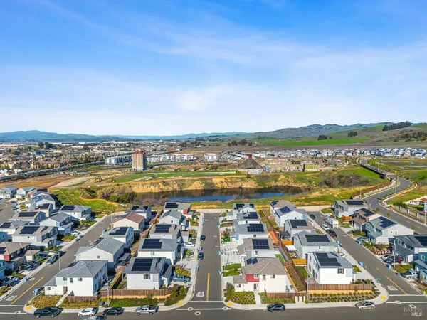 an aerial view of a city