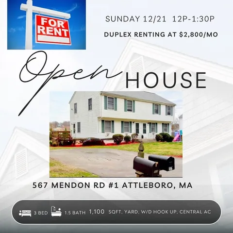 $2,800 | 567 Mendon Road, Unit 1, Attleboro, MA 02703