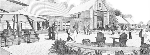 a black and white photo of a painting