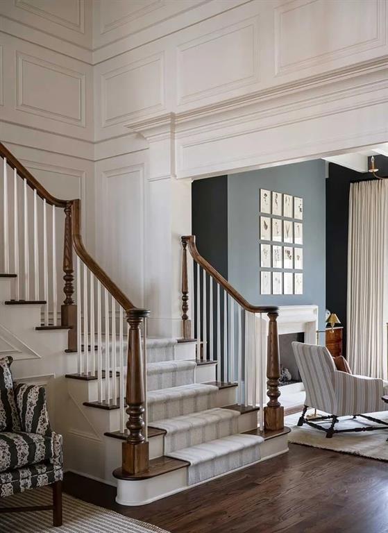 2681 Conns Creek Road Ball Ground, GA 30107 - Photo 9 of 26 a view of staircase with a floor to ceiling window and stairs