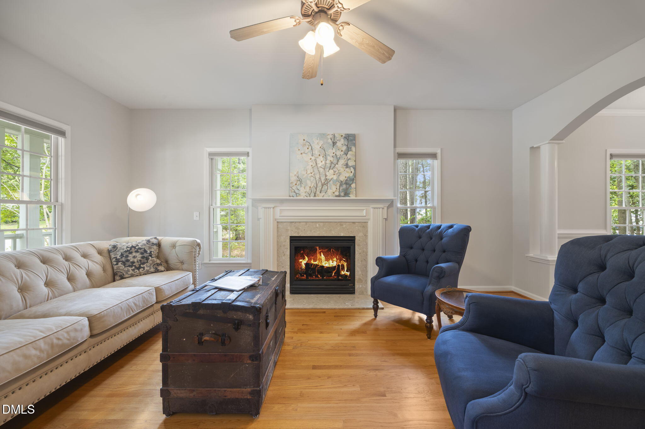 1008 Scotts Ridge Trail Apex, NC 27502 - Photo 15 of 57 a living room with furniture and a fireplace