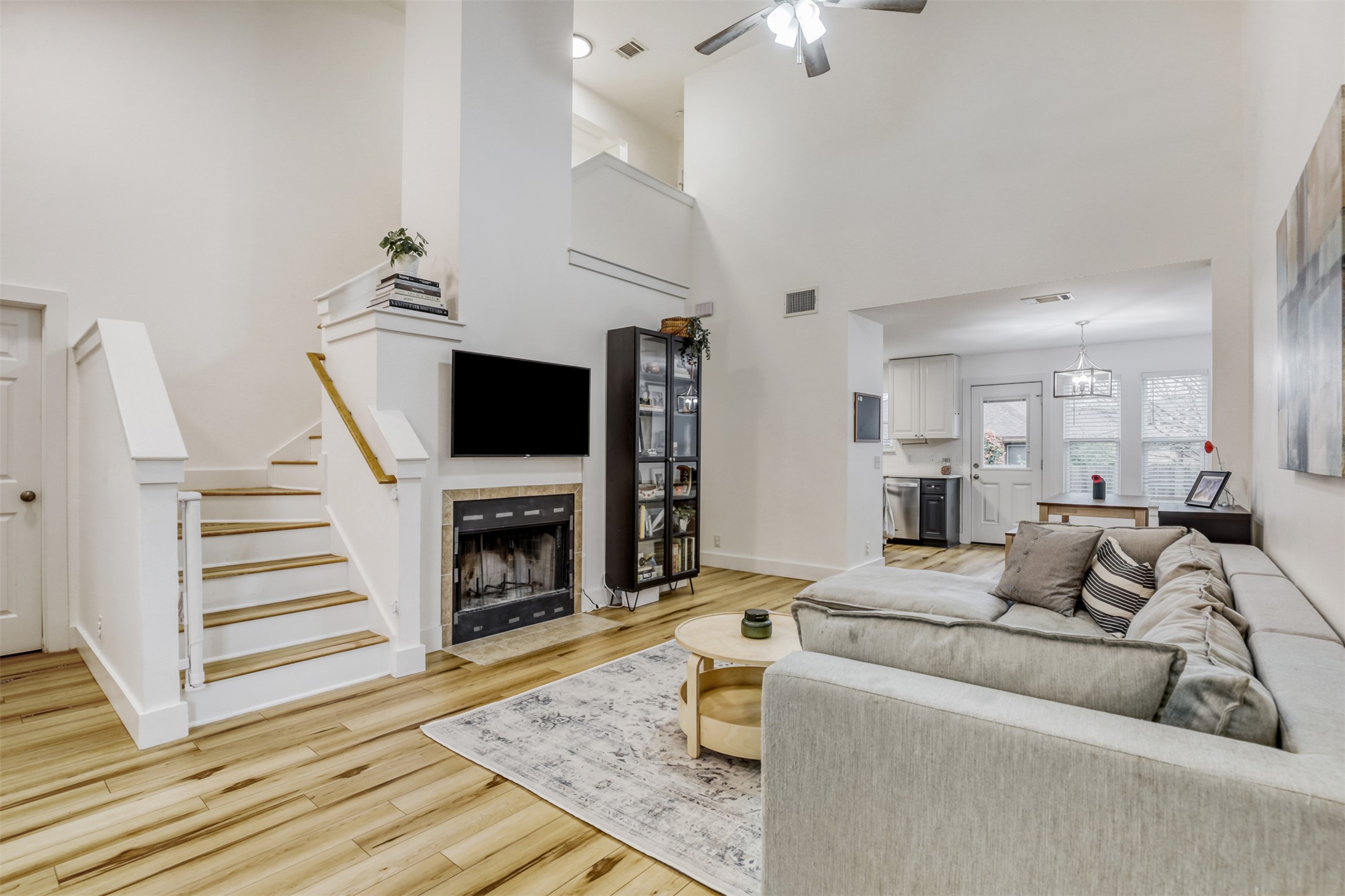 104 Aspen Trail Georgetown, TX 78626 - Photo 2 of 29 a living room with furniture and a fireplace