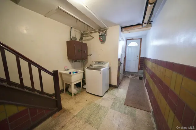 a front view of a building with entryway