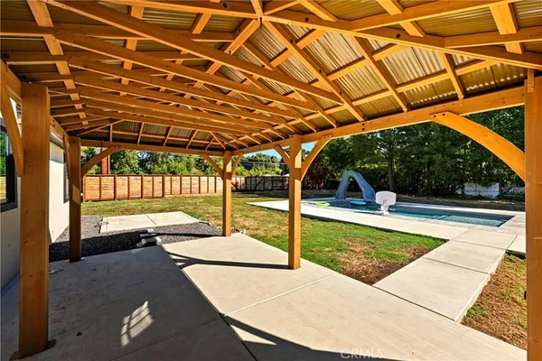 a house view with a outdoor space