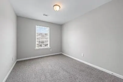 an empty room with a window