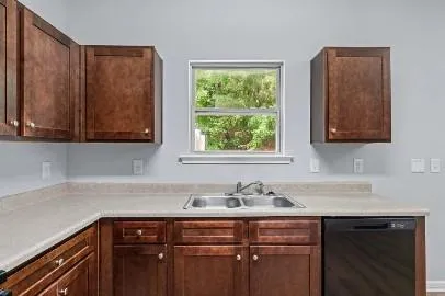 a sink with a window